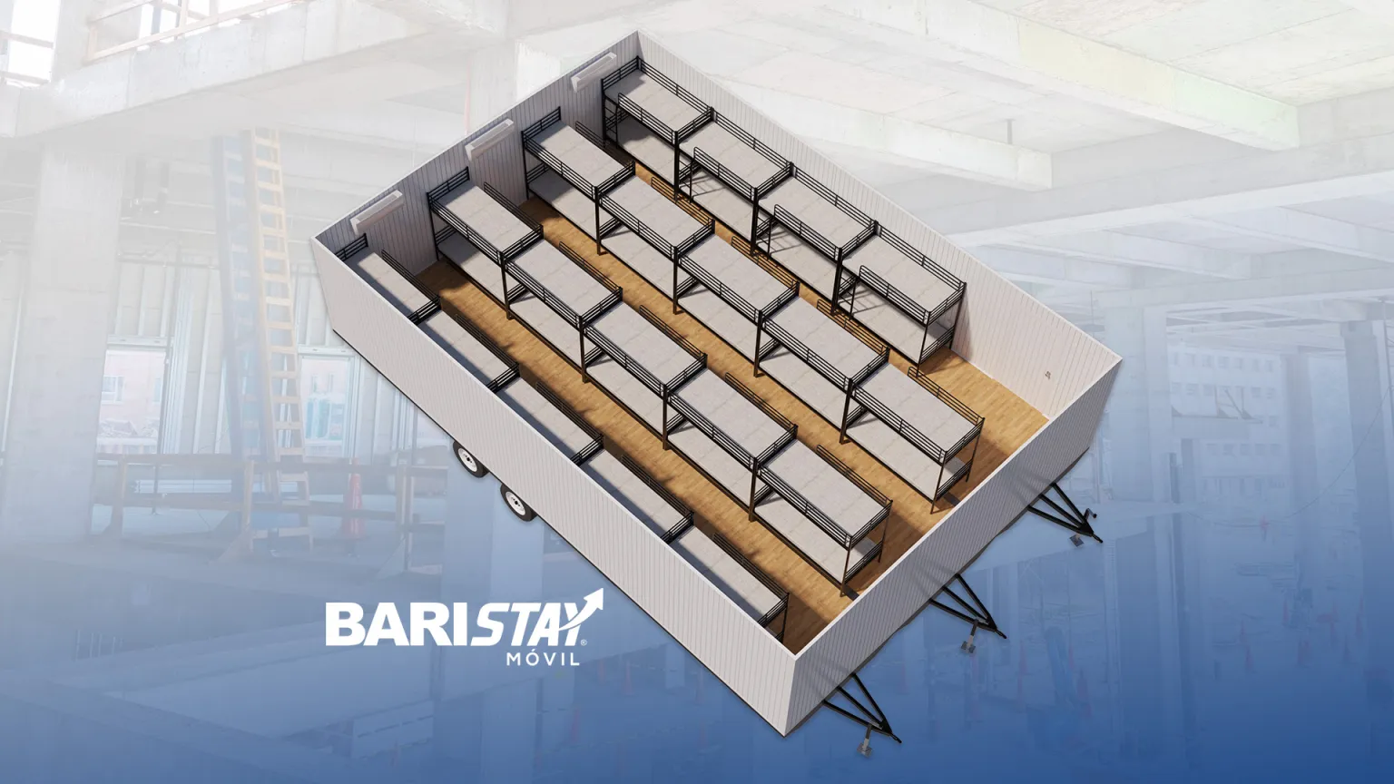 Espacio modular móvil BariStay en obra